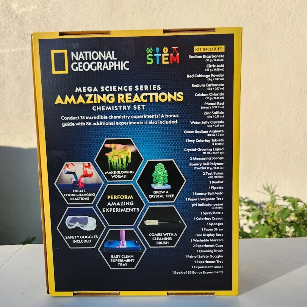 NATIONAL GEOGRAPHIC Mega Science Kit Amazing Reactions Chemistry Set Science Kit
